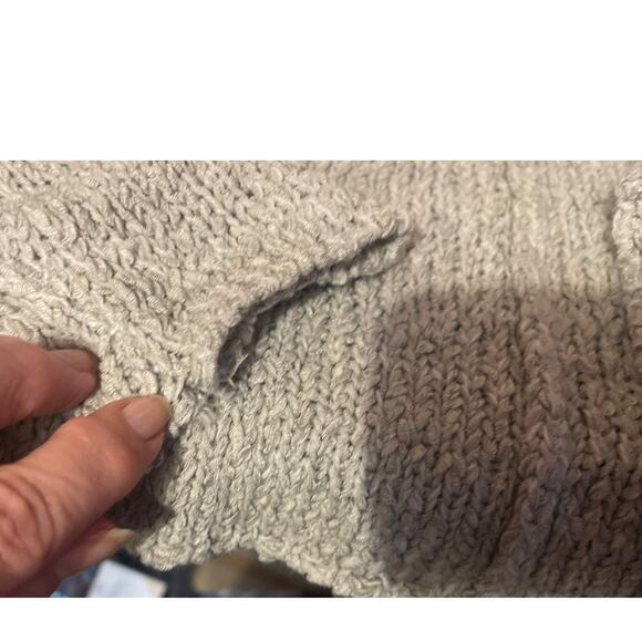 SOLUTION WOMENS BOXY RELAXED FIT CROPPED SWEATER GRAY MARLED KNIT ONE SIZE - Picture 5 of 7